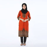 Women's Printed Kurti - Orange, Women Ready Kurtis, Chase Value, Chase Value