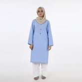Women's Plain Stitched Kurti - Light Blue, Women Ready Kurtis, Chase Value, Chase Value