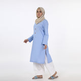Women's Plain Stitched Kurti - Light Blue, Women Ready Kurtis, Chase Value, Chase Value