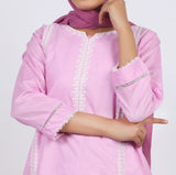 Women's Embroidered Kurti - Tea Pink, Women Ready Kurtis, Chase Value, Chase Value