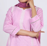 Women's Embroidered Kurti - Tea Pink, Women Ready Kurtis, Chase Value, Chase Value