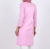 Women's Embroidered Kurti - Tea Pink, Women Ready Kurtis, Chase Value, Chase Value