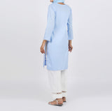 Women's Embroidered Kurti - Sky Blue, Women Ready Kurtis, Chase Value, Chase Value