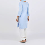 Women's Embroidered Kurti - Sky Blue, Women Ready Kurtis, Chase Value, Chase Value