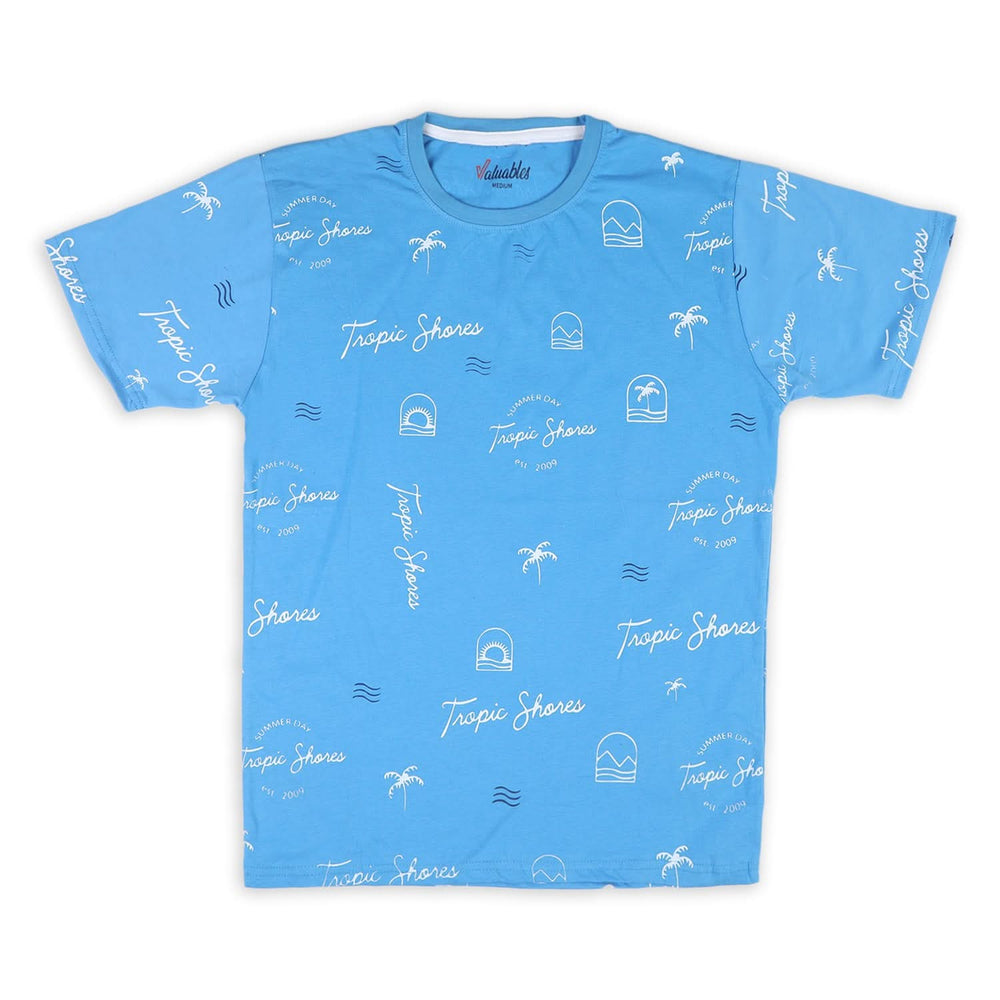 Men's Half Sleeves T-Shirt - Blue, Men's T-Shirts & Polos, Chase Value, Chase Value