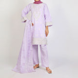 Women's Embroidered Jacquard 3Pcs Suit - Purple, Women Shalwar Suits, Chase Value, Chase Value