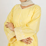 Women's Embroidered 2 Pcs Suit - Yellow, Women Shalwar Suits, Chase Value, Chase Value