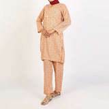 Women's Printed 2Pcs Suit - Dark Peach, Women Shalwar Suits, Chase Value, Chase Value