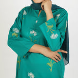 Women's Embroidered Eastern Co-ord Set Suit - Teal, Women Co-Ord Set, Chase Value, Chase Value