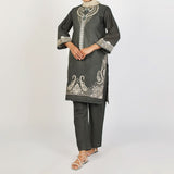 Women's Fancy 2Pcs Suit - Gray, Women Shalwar Suits, Chase Value, Chase Value
