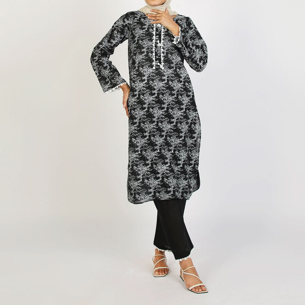 Women's Fancy 2Pcs Suit - Black, Women Shalwar Suits, Chase Value, Chase Value