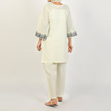 Women's Fancy 2Pcs Suit - White, Women Shalwar Suits, Chase Value, Chase Value