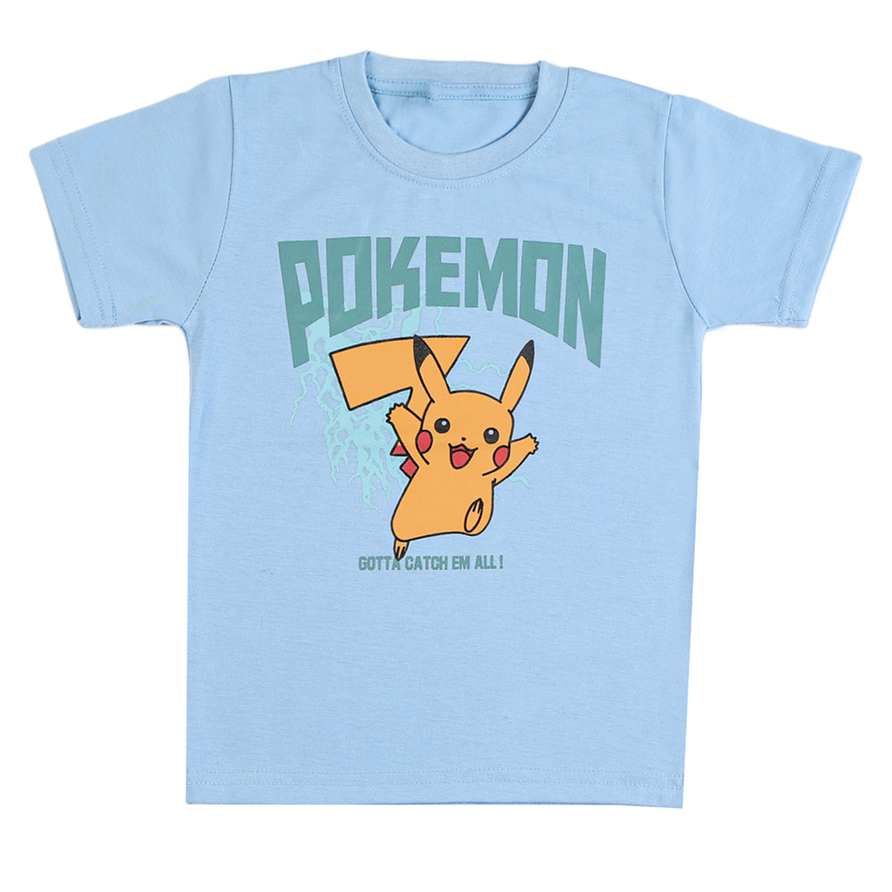 Boys Half Sleeves T-Shirt - Sky Blue, Boys T-Shirts, Chase Value, Chase Value