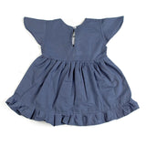 Girls Embroidered Frock - Steel Blue, Girls Frocks, Chase Value, Chase Value