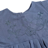 Girls Embroidered Frock - Steel Blue, Girls Frocks, Chase Value, Chase Value