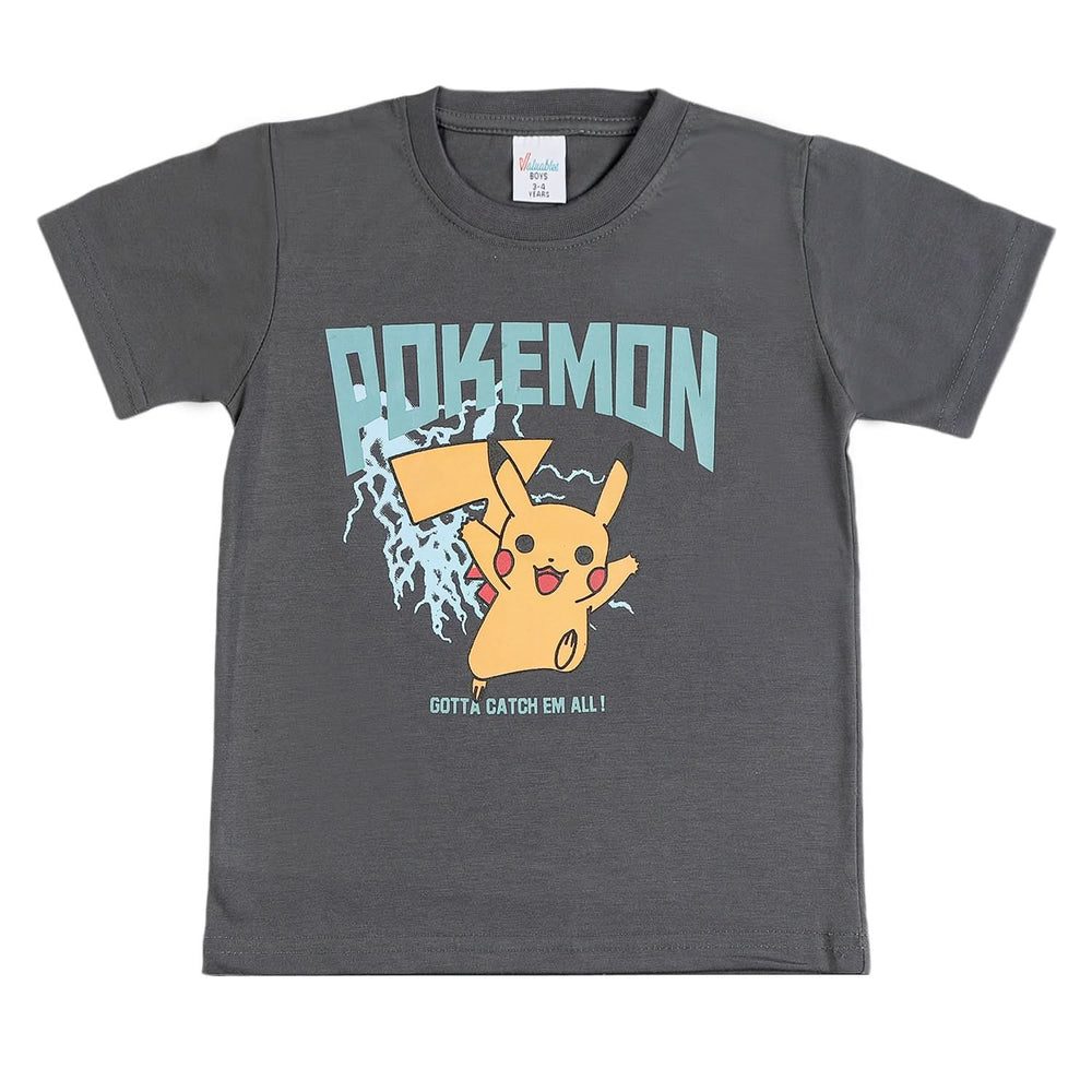 Boys Half Sleeves T-Shirt - Dark Grey, Boys T-Shirts, Chase Value, Chase Value
