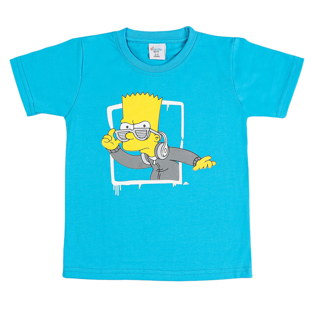 Boys Half Sleeves T-Shirt - Blue, Boys T-Shirts, Chase Value, Chase Value