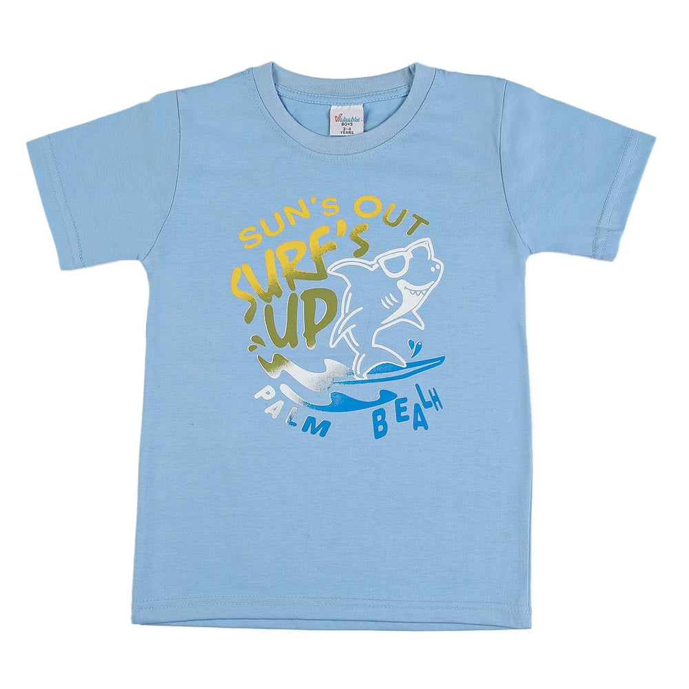 Boys Half Sleeves T-Shirt - Sky Blue, Boys T-Shirts, Chase Value, Chase Value