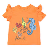 Eminent Girls Half Sleeves T-Shirt - Orange, Girls T-Shirts, Eminent, Chase Value