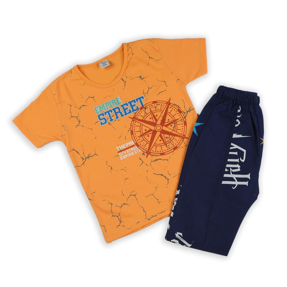 Boys Half Sleeves Short Suit - Orange, Boys Sets & Suits, Chase Value, Chase Value