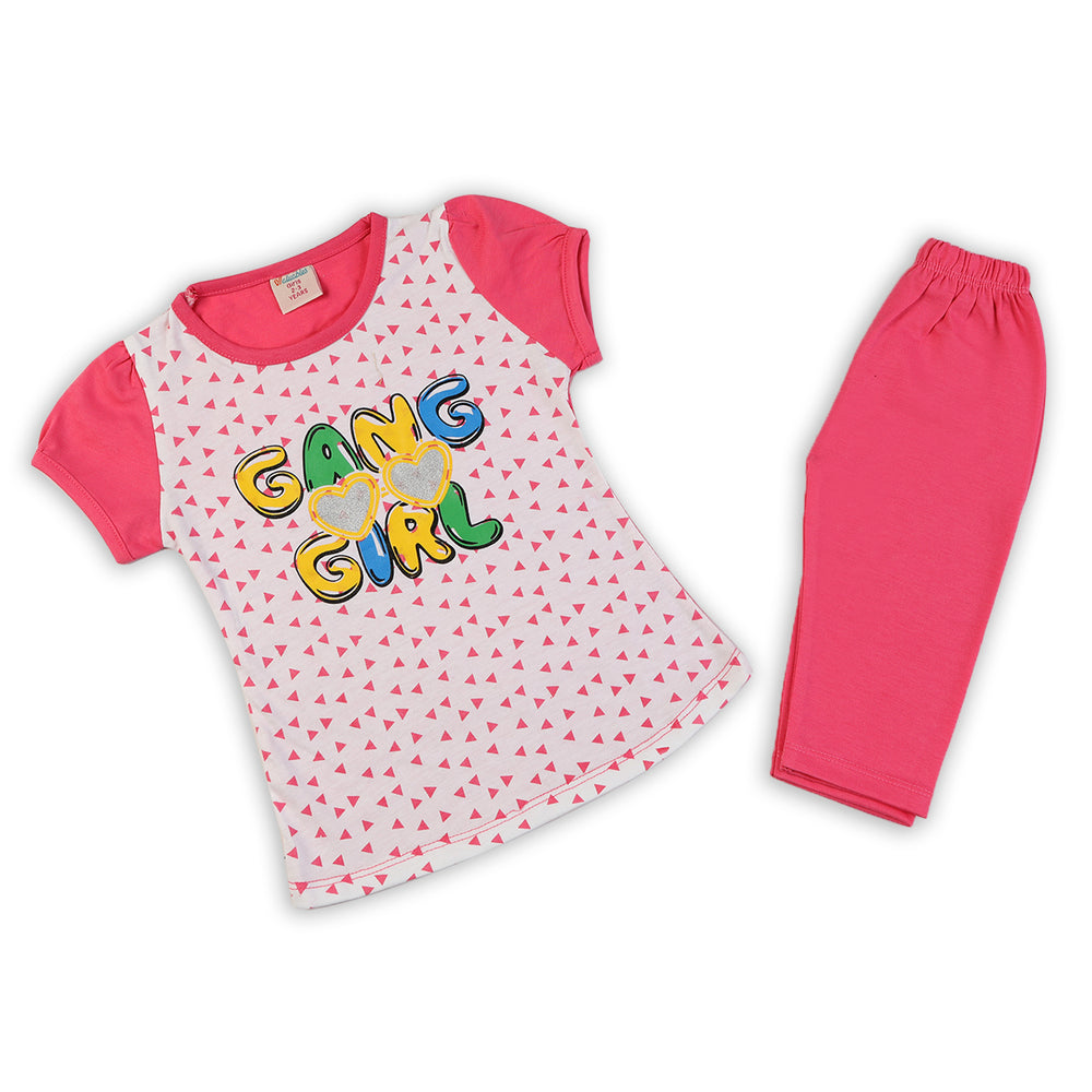 Girls Half Sleeves Suit - Pink, Girls Suits, Chase Value, Chase Value