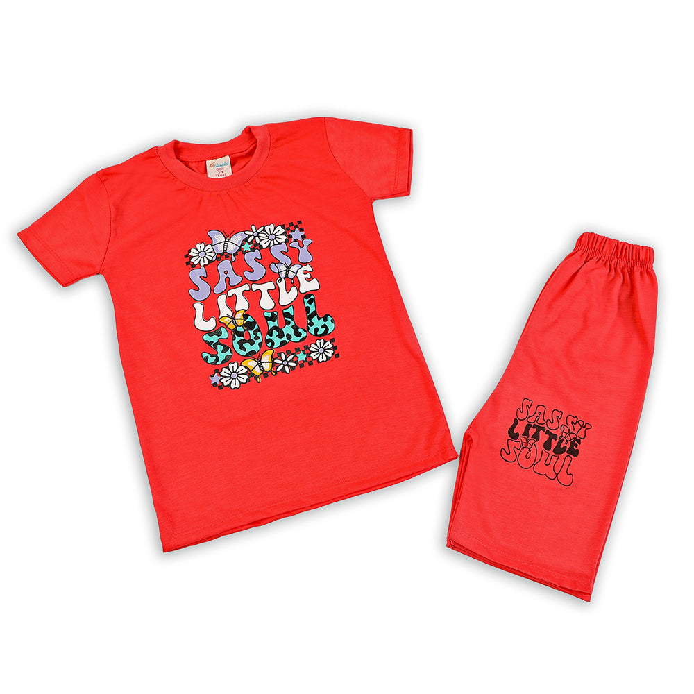 Girls Half Sleeves Suit - Orange, Girls Suits, Chase Value, Chase Value