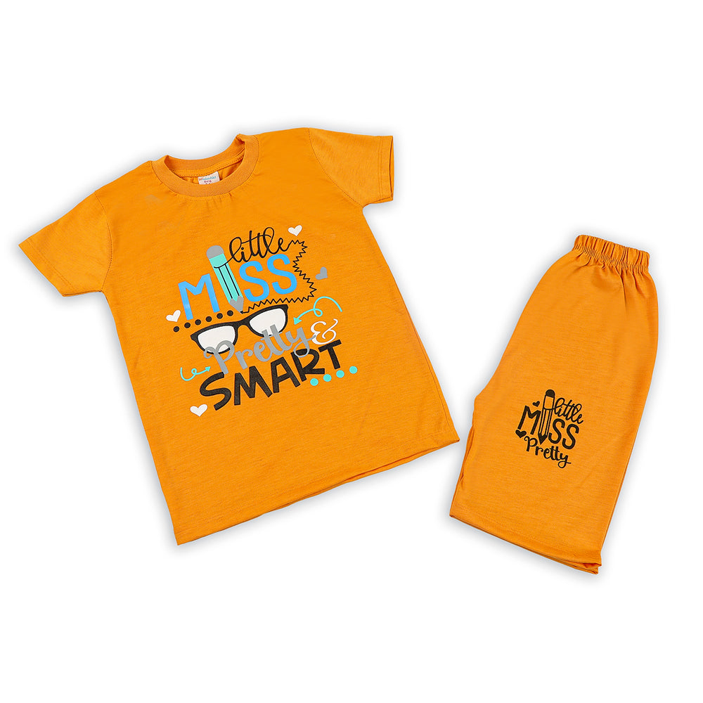 Girls Half Sleeves Suit - Mustard, Girls Suits, Chase Value, Chase Value