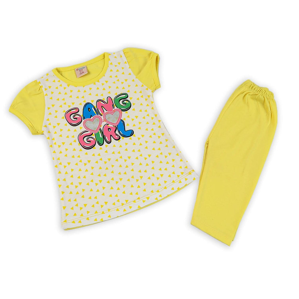 Girls Half Sleeves Suit - Yellow, Girls Suits, Chase Value, Chase Value