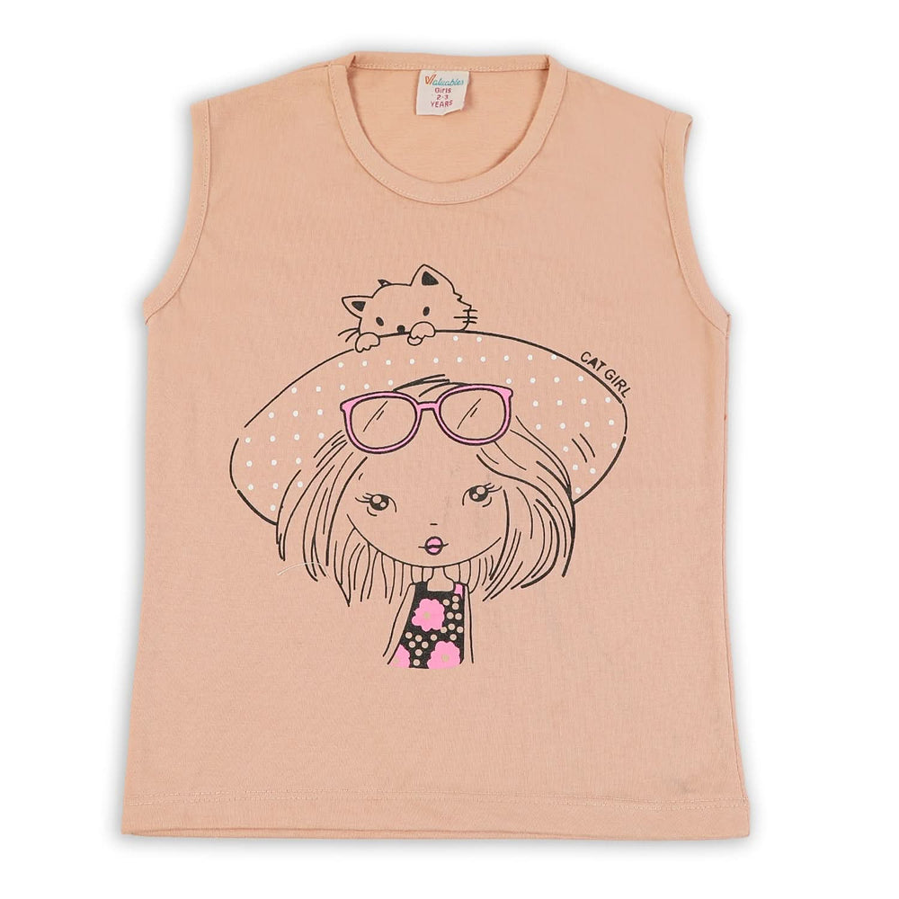Girls Sando T-Shirt - Peach, Girls Sando, Chase Value, Chase Value