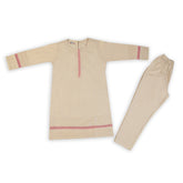 Girls Dyed 2Pcs Suit - Beige, Girls Shalwar Kameez, Chase Value, Chase Value