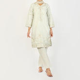 Women's Slub 2Pcs Suit - Pista, Women Shalwar Suits, Chase Value, Chase Value