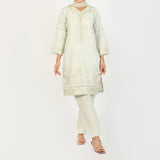 Women's Slub 2Pcs Suit - Pista, Women Shalwar Suits, Chase Value, Chase Value