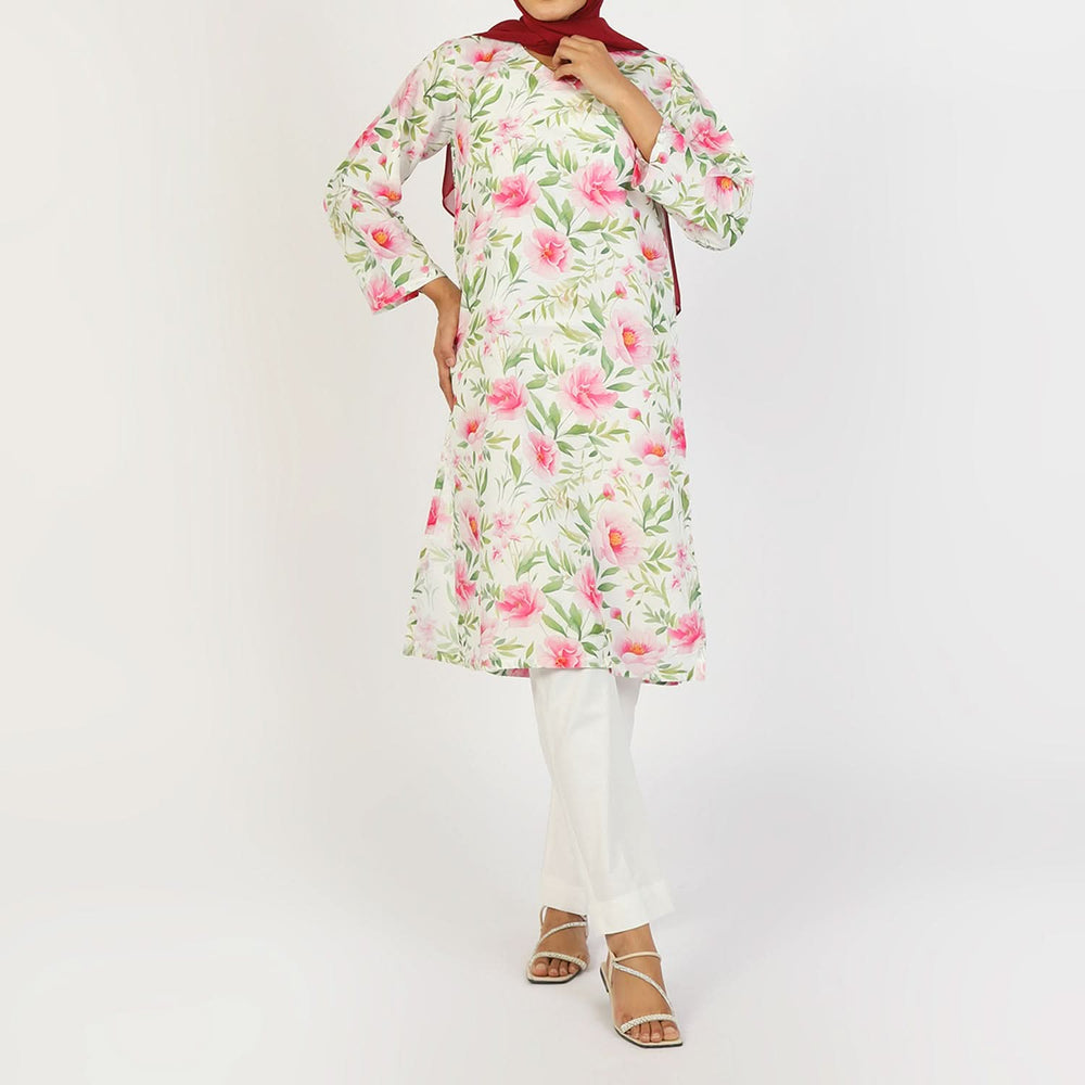 Women's Lawn Kurti - Light Green, Women Ready Kurtis, Chase Value, Chase Value