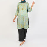 Women Cotton Printed Kurti – Light Green, Women Ready Kurtis, Chase Value, Chase Value