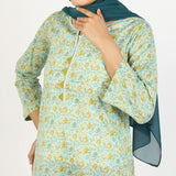 Women Cotton Printed Kurti – Light Green, Women Ready Kurtis, Chase Value, Chase Value