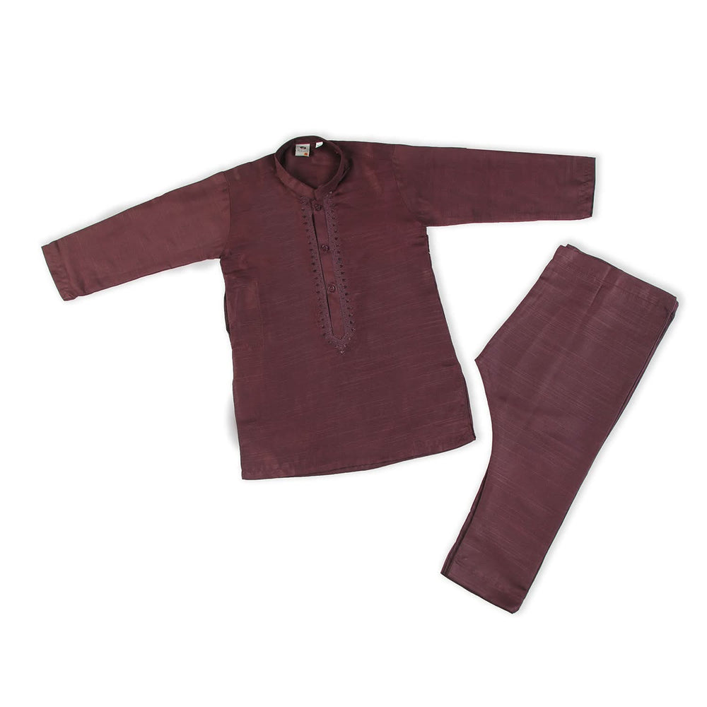 Boys Embroidered Shalwar Suit - Maroon, Boys Shalwar Kameez, Chase Value, Chase Value