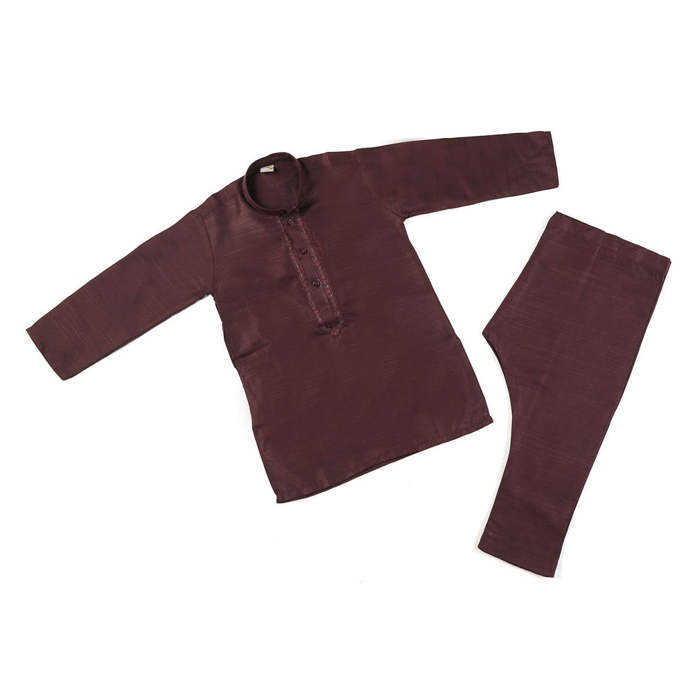 Boys Embroidered Shalwar Suit - Maroon, Boys Shalwar Kameez, Chase Value, Chase Value