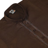 Boys Embroidered Shalwar Suit - Dark Brown, Boys Shalwar Kameez, Chase Value, Chase Value