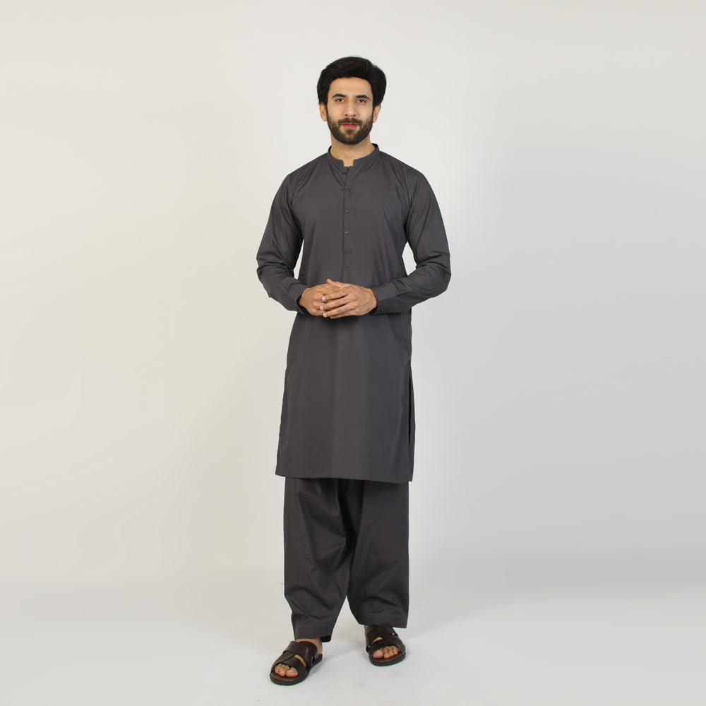 Eminent Men's Trim Fit Shalwar Suit - Grey, Men's Shalwar Kameez, Eminent, Chase Value