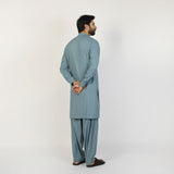 Eminent Men's Trim Fit Plain Shalwar Suits - Sage Blue, Men's Shalwar Kameez, Eminent, Chase Value