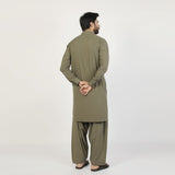 Eminent Men's Trim Fit Plain Shalwar Suits - Olive, Men's Shalwar Kameez, Eminent, Chase Value