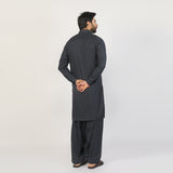 Men's Slim Fit Kameez Shalwar Suit - Dark Grey, Men's Shalwar Kameez, Chase Value, Chase Value