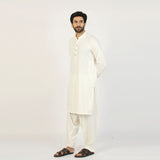 Eminent Men's Trim Fit Plain Shalwar Suits - Off White, Men's Shalwar Kameez, Eminent, Chase Value