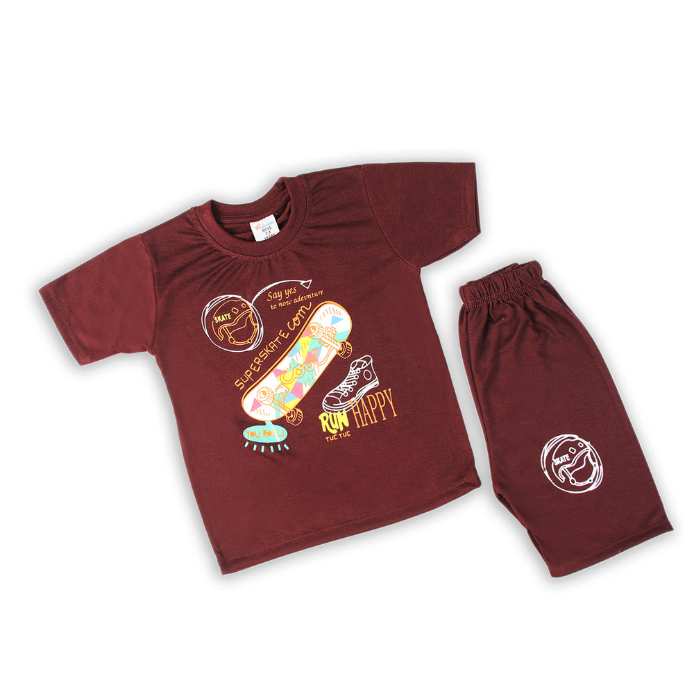 Boys Half Sleeves Suit - Maroon, Boys Sets & Suits, Chase Value, Chase Value