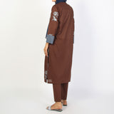 Women's Embroidered Eastern Co-ord Set - Brown, Women Co-Ord Set, Chase Value, Chase Value