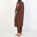 Women's Embroidered Eastern Co-ord Set - Brown, Women Co-Ord Set, Chase Value, Chase Value