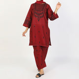 Women's Fancy 2Pcs Suit - Maroon, Women Shalwar Suits, Chase Value, Chase Value