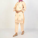 Women's Dobbi 2Pcs Suit - Peach, Women Shalwar Suits, Chase Value, Chase Value