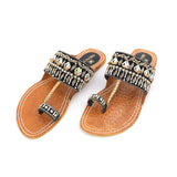 Eminent Women's Leather Kolhapuri Slipper - Black, Women Slippers, Eminent, Chase Value