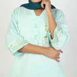 Women's Slub 2Pcs Suit - Cyan, Women Shalwar Suits, Chase Value, Chase Value